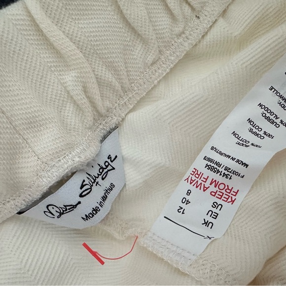 Miss Selfridge Herringbone Pleat Mini Skort in Cream - Picture 8 of 8